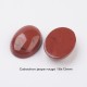 2 cabochons pierre minérale jaspe rouge ovale 18x13mm