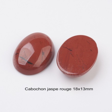 2 cabochons pierre minérale jaspe rouge ovale 18x13mm