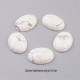 2 cabochons pierre naturelle Howlite blanche veiné gris 18x13mm