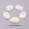 2 cabochons pierre naturelle Howlite blanche veiné gris 18x13mm