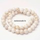 10 perles jade blanche ronde  pailleté or 10mm