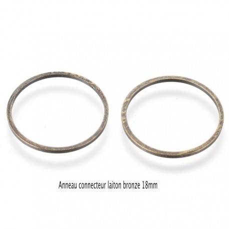 20 anneaux connecteur rond laiton bronze 18mm