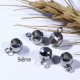 5 bélières acier inoxydable forme tonneau 9x6mm