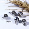 5 bélières acier inoxydable forme tonneau 9x6mm