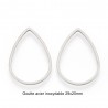 8 anneaux goutte connecteur acier inoxydable 29x20mm