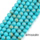 10 perles jade ronde turquoise bleue pailletté or 8mm