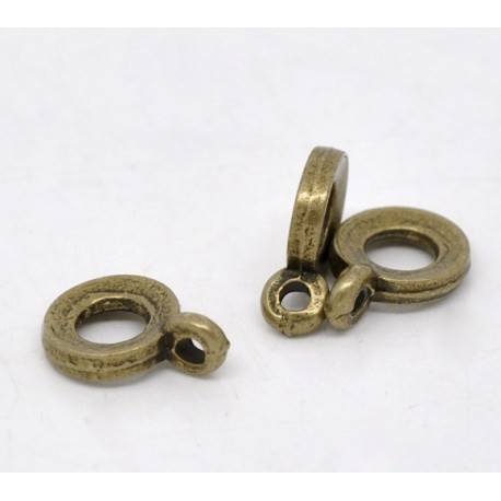 10 bélières bronze ronde 11x8mm