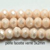 30 perles verre rondelles abaccus NUDE 3x2mm