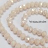 30 perles de verre facette rondelle Navajo blanc 4x3mm