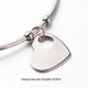 1 bracelet acier inoxydable 61mm et breloque coeur 13x18mm