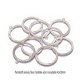 4 pendentifs anneaux rond creux martelé fleur 43x38mm