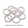 4 pendentifs anneaux rond creux martelé fleur 43x38mm