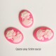 X6 breloques cabochon camay rose  en résine  13x18mm
