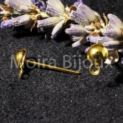 10 supports  boucle d'oreille clous puce laiton or 6mm