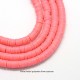 50 perles palet plat pâte polymère Heishi  saumon 6mm