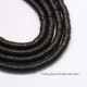 50 perles palet plat pâte polymère Heishi noire  6mm