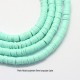 50 perles palet plat pâte polymère turquoise vert d'eau 5mm