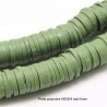 100 perles palet plat pâte polymère Heishi kaki 6mm