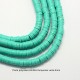 50 perles palet plat pâte polymère Heishi turquoise verte  6mm