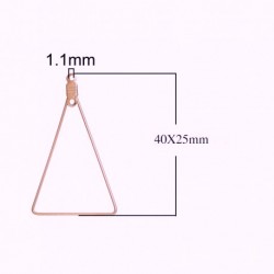 4 supports boucle d'oreille triangle or 40x25mm