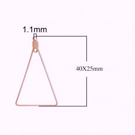 4 supports boucle d'oreille triangle or 40x25mm