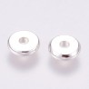 10 perles palet plat intercalaire laiton 7x3mm argent 925