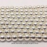 10 Perles rondes hématite grade AAA plaqué argent 8mm