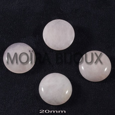 1cabochon pierre gemme  quartz rose naturel non teinté  20mm