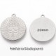 4 pendentifs rond 20mm acier inoxydable 304 bouddha gravure