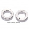 6 connecteurs ronds acier inoxydable 304 diametre 16mm