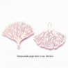 6 Estampes filigrane laiton or rose feuille gingko 30x33mm