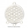 4 pendentifs connecteur  argenté fleur de vie 38x29mm