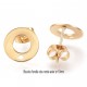 1 paire boucle d'oreille clou acier or ronde 18mm