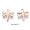 10 breloques acier or rose 12x11mm
