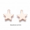 10 breloques acier or rose étoile 15x13mm