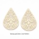 4 estampes filigrane laiton goutte or clair 40x26mm