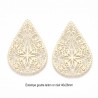 2 Estampes goutte 40x26mm laiton or 24kt