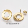 1 paire boucle d'oreille clou acier or ronde 18mm
