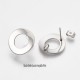 2 paires boucles d'oreille clou acier inoxydable ronde  argent 18mm