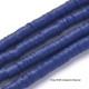 50 perles palet plat pâte polymère Heishi bleu nuit  6mm