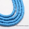 100 perles palet plat pâte polymère Heishi turquoise  6mm