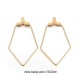 4 Supports boucle d'oreille créole losnage acier or 35x22mm