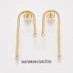 4 boucles d'oreilles clou acier or cloche 37x15mm