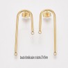 1PAIRE  boucles d'oreilles clou acier or cloche 37x15mm