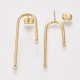 4 boucles d'oreilles clou acier or cloche 37x15mm