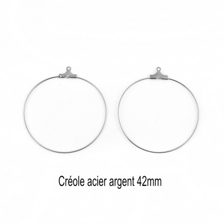 10 boucle d'oreilles créole acier 42mm