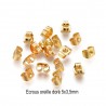 20 fermoirs poussoir  papillons dos d'oreille or 5x3,5mm