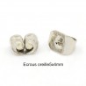 20 fermoirs poussoirs  papillons  de boucle d'oreille argent platine   5x4mm