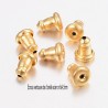 10 Embouts fermoir poussoir ventouse acier or 6x4,5mm