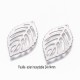 10 estampes feuille acier inoxydable 24x14mm